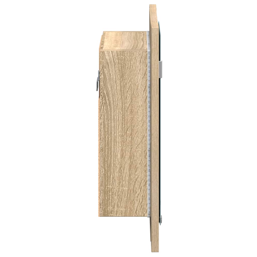 LED-Bad-Spiegelschrank Sonoma-Eiche 40x12x45 cm Acryl