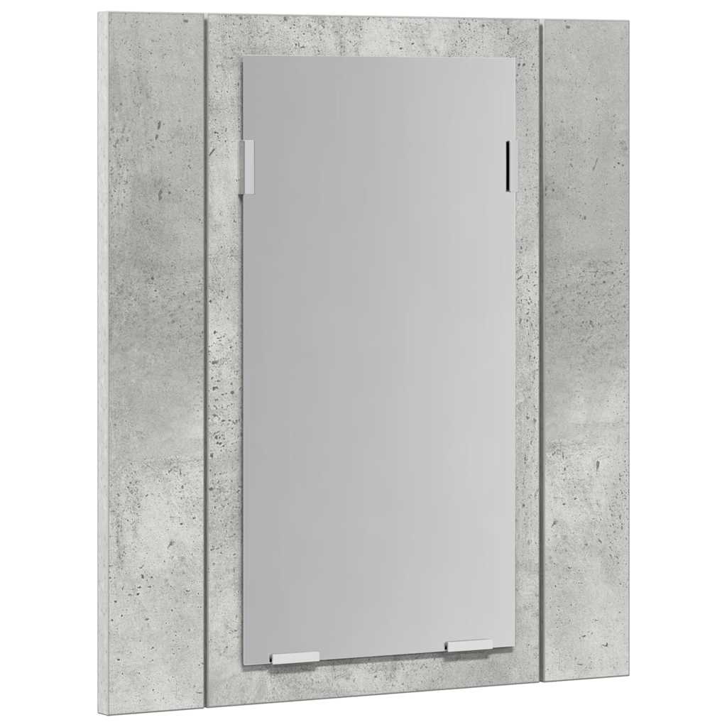 LED-Bad-Spiegelschrank Betongrau 40x12x45 cm Acryl