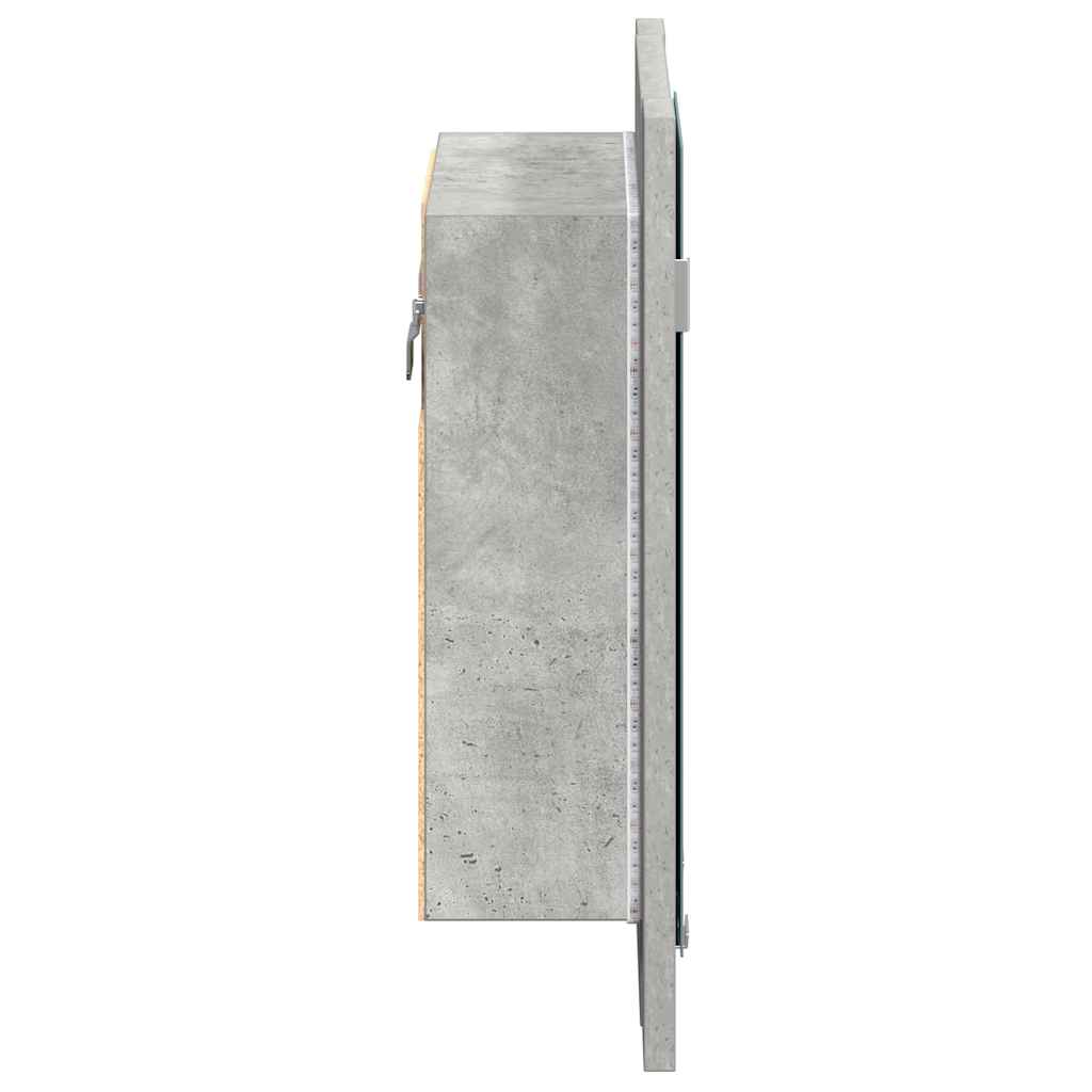 LED-Bad-Spiegelschrank Betongrau 40x12x45 cm Acryl