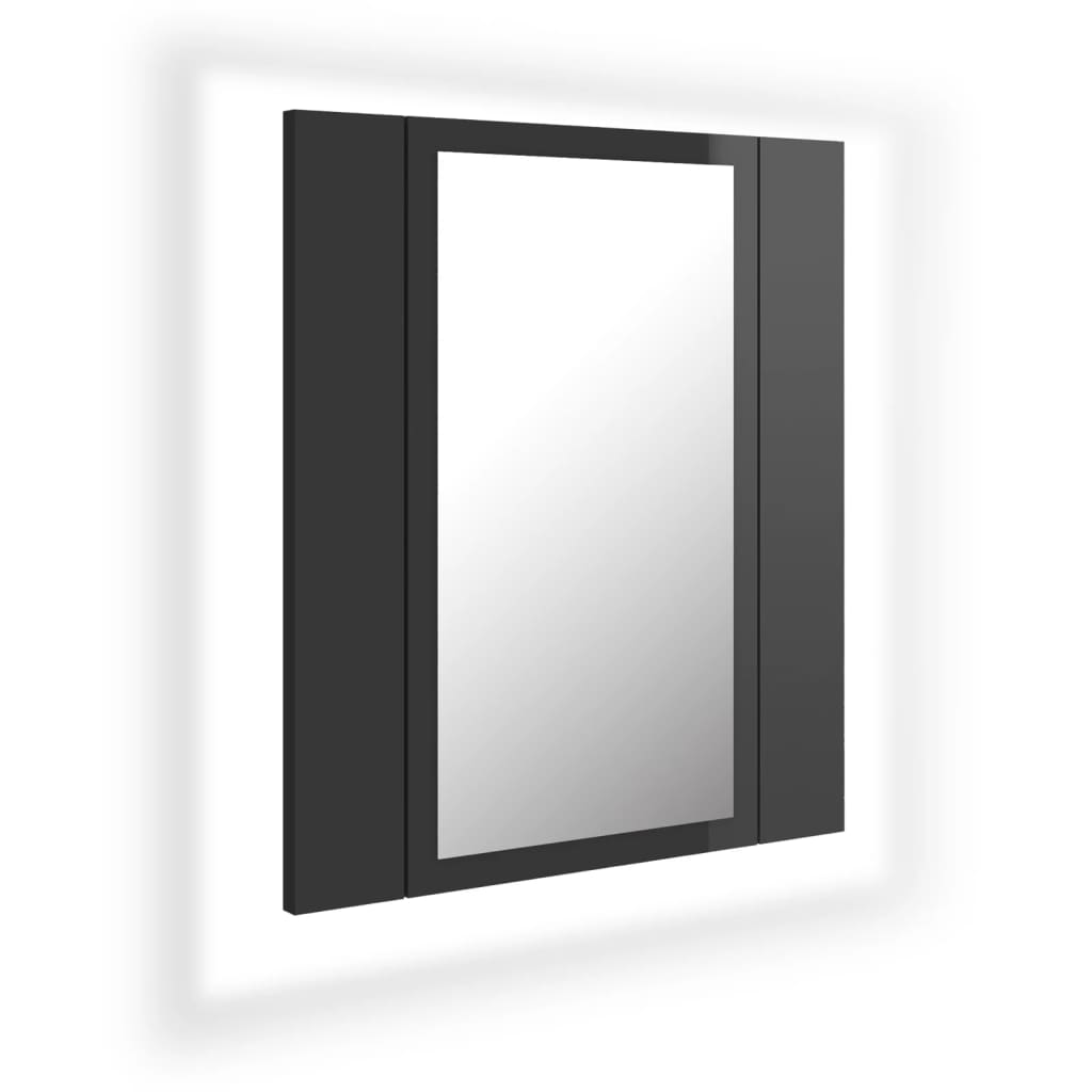 LED-Bad-Spiegelschrank Hochglanz-Grau 40x12x45 cm Acryl