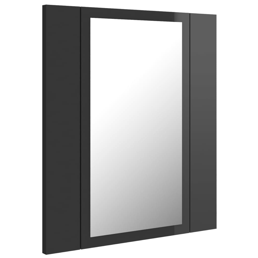 LED-Bad-Spiegelschrank Hochglanz-Grau 40x12x45 cm Acryl