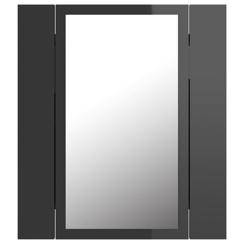 LED-Bad-Spiegelschrank Hochglanz-Grau 40x12x45 cm Acryl