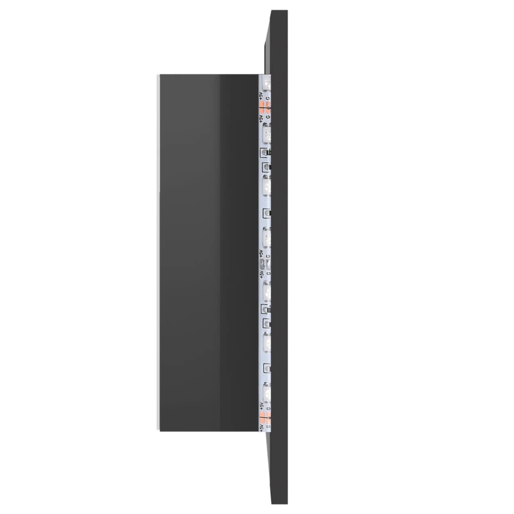 LED-Bad-Spiegelschrank Hochglanz-Grau 40x12x45 cm Acryl