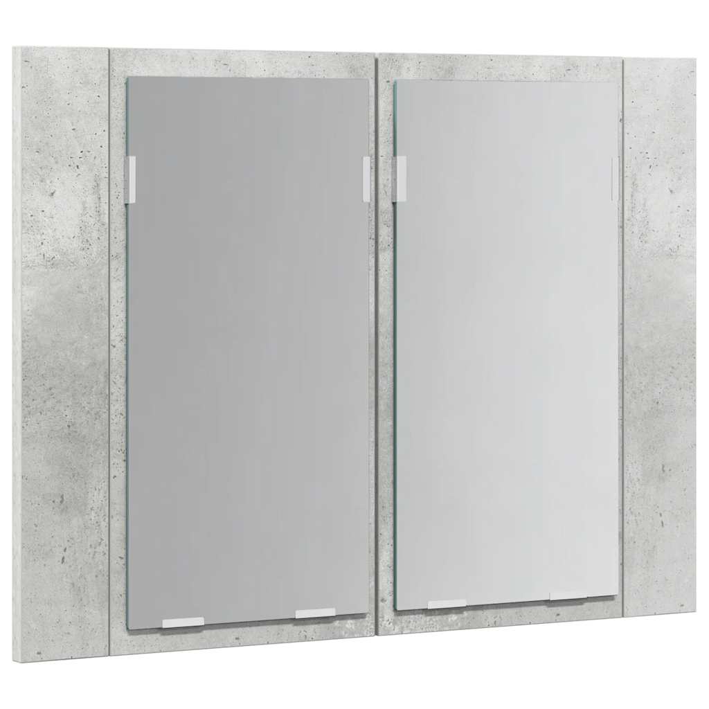 LED-Bad-Spiegelschrank Betongrau 60x12x45 cm Acryl