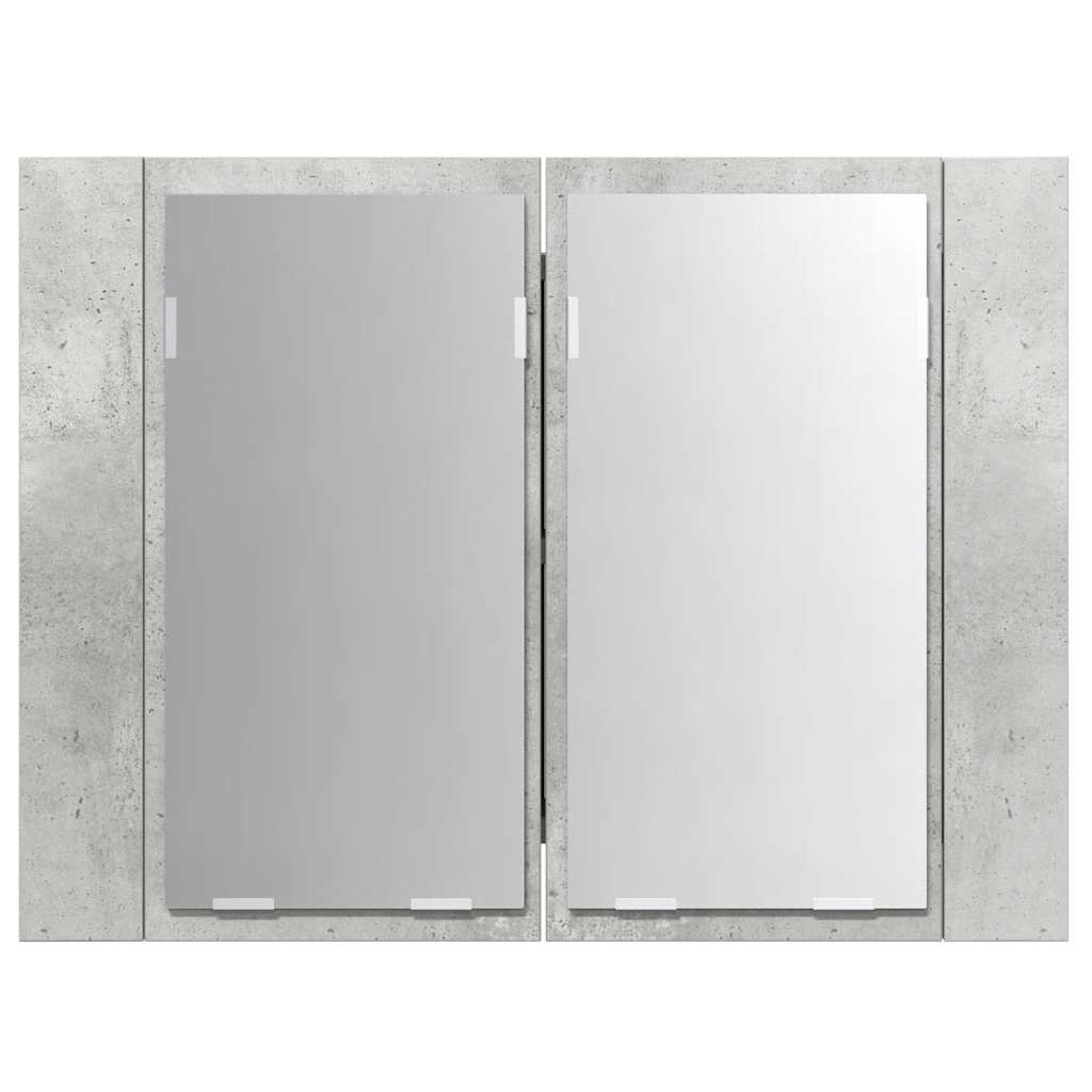 LED-Bad-Spiegelschrank Betongrau 60x12x45 cm Acryl