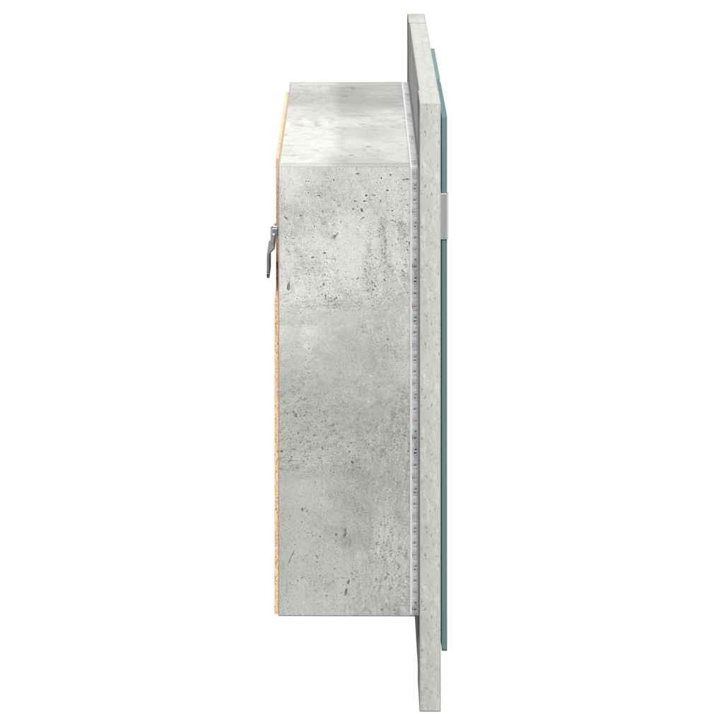 LED-Bad-Spiegelschrank Betongrau 60x12x45 cm Acryl