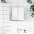 LED-Bad-Spiegelschrank Betongrau 60x12x45 cm Acryl