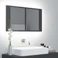 LED-Bad-Spiegelschrank Hochglanz-Grau 80x12x45 cm Acryl