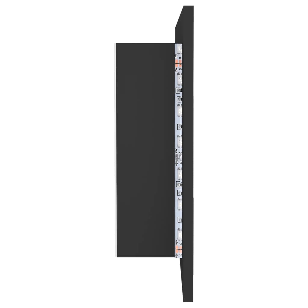 LED-Bad-Spiegelschrank Grau 90x12x45 cm Acryl