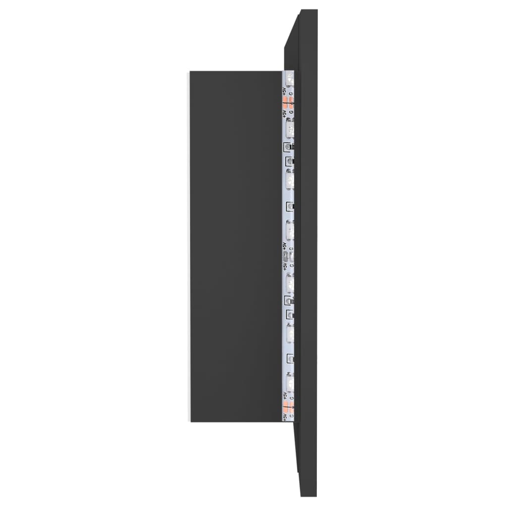 LED-Bad-Spiegelschrank Grau 100x12x45 cm Acryl