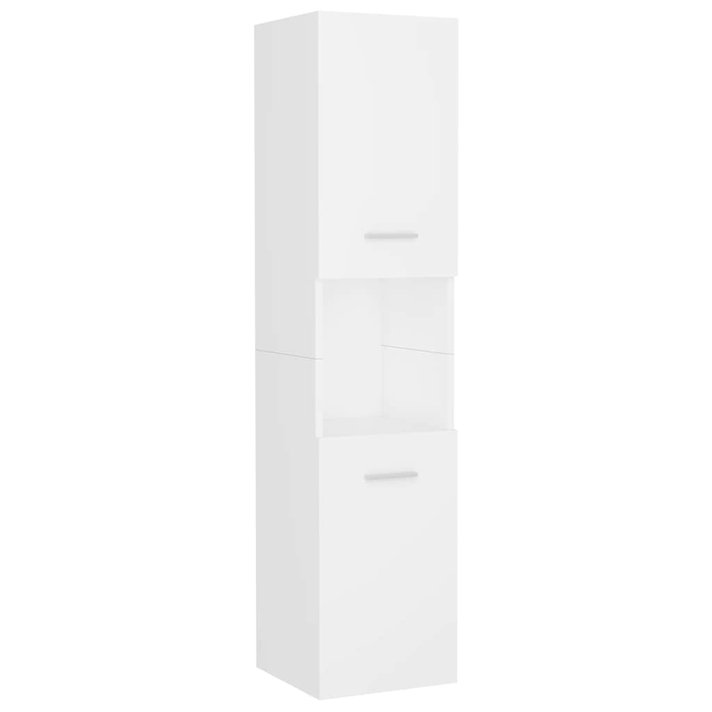 Badezimmerschrank Weiß 30x30x130 cm Holzwerkstoff