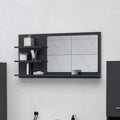 Badspiegel Grau 90x10,5x45 cm Holzwerkstoff