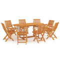 9-tlg. Garten-Essgruppe Massivholz Teak