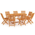 9-tlg. Garten-Essgruppe Massivholz Teak