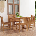 7-teiliges Garten-Ess-Set 140 x 80 cm Massivholz Teak