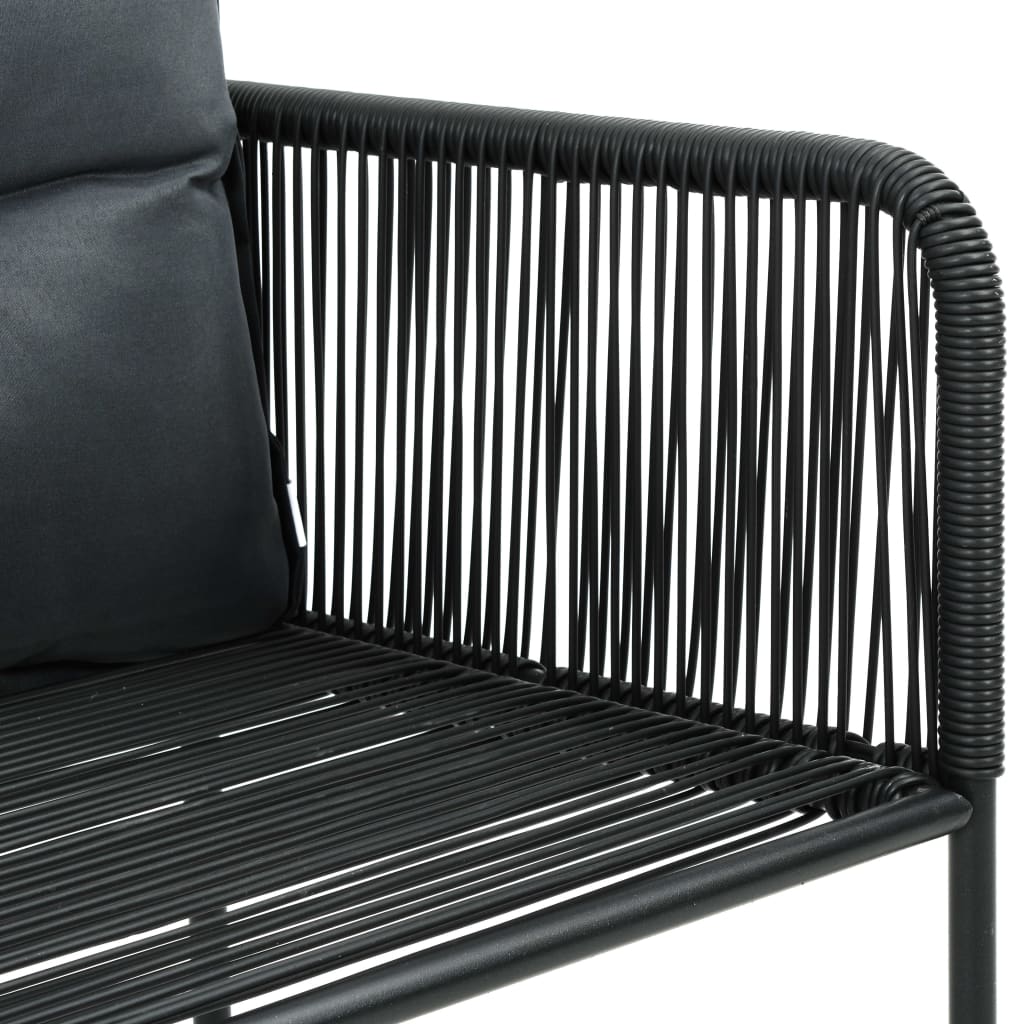 5-tlg. Garten-Essgruppe PVC Rattan Schwarz und Braun