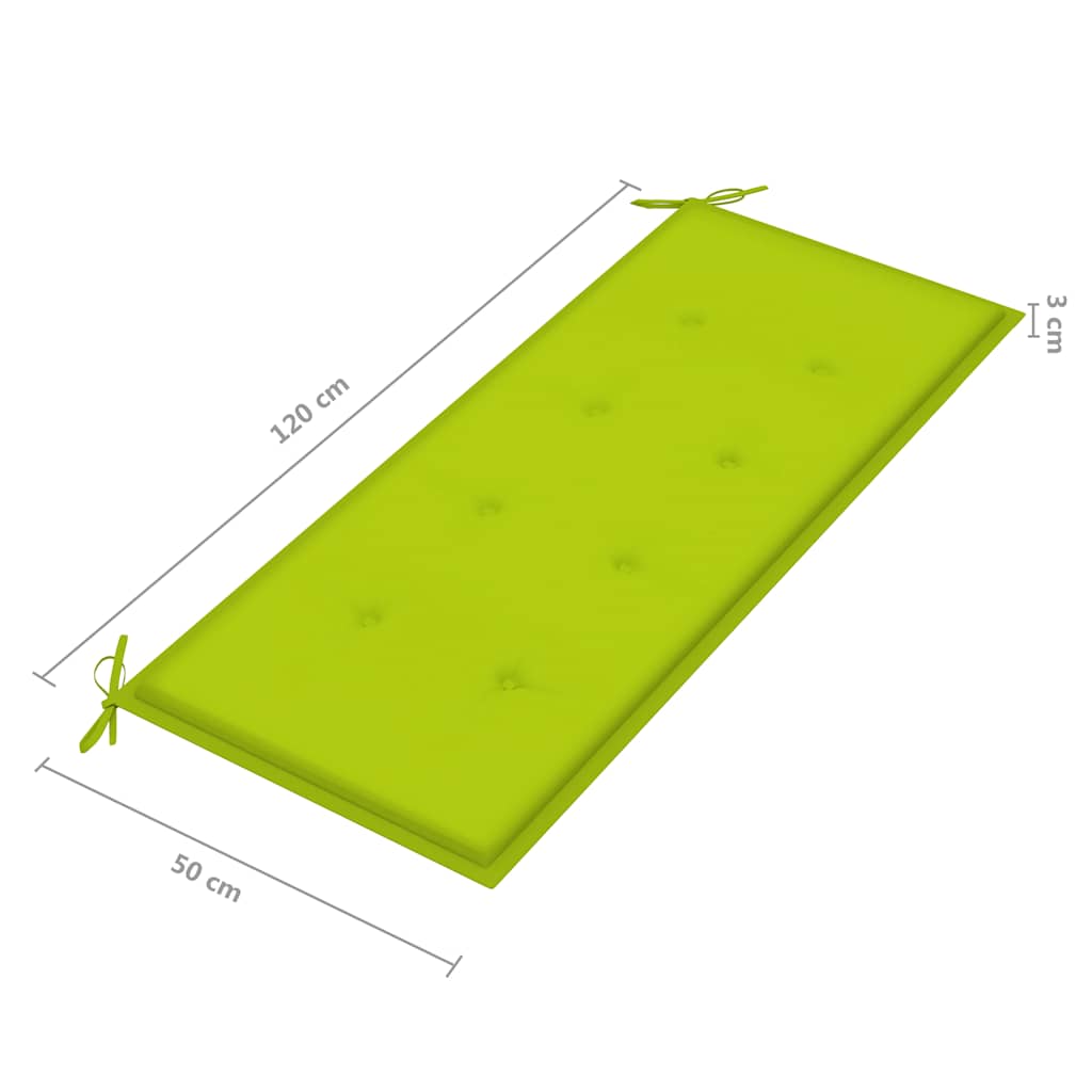 2-Sitzer-Gartenbank mit Auflage 120 cm Grau Eukalyptusholz