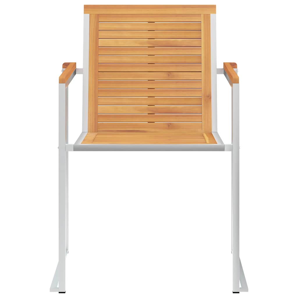 Gartenstühle mit Kissen 2 Stk. Massivholz Teak und Stahl
