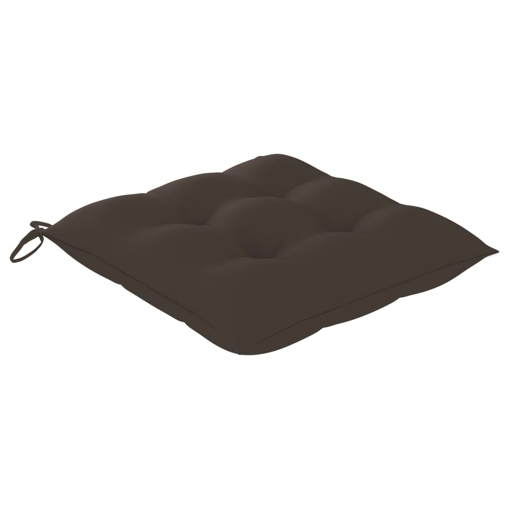 Gartenstühle mit Kissen 2 Stk. Massivholz Teak und Stahl