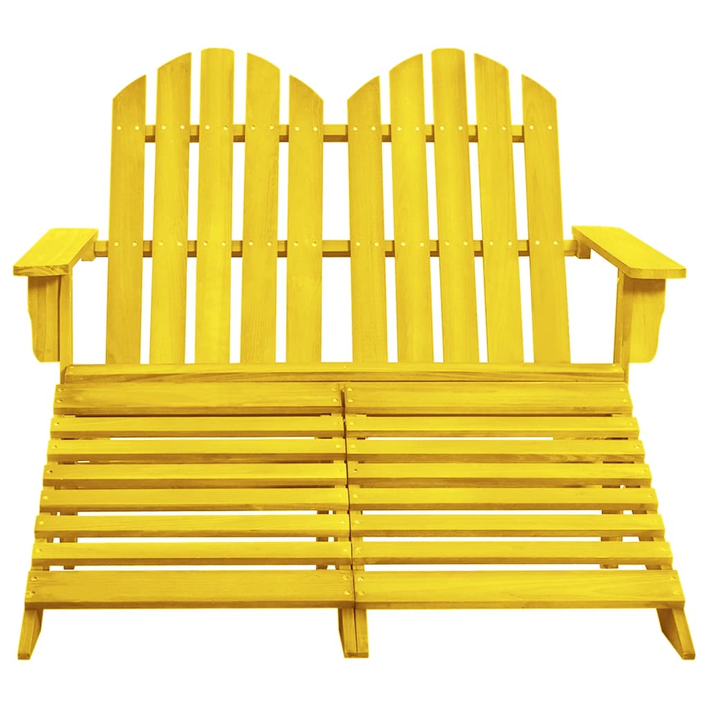 Adirondack-Gartenbank 2-Sitzer mit Fußteil Tannenholz Gelb