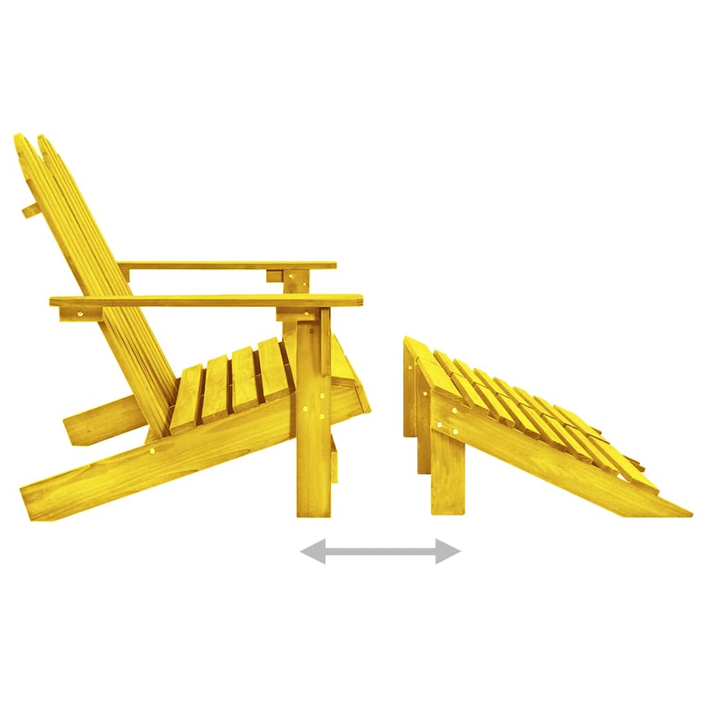 Adirondack-Gartenbank 2-Sitzer mit Fußteil Tannenholz Gelb