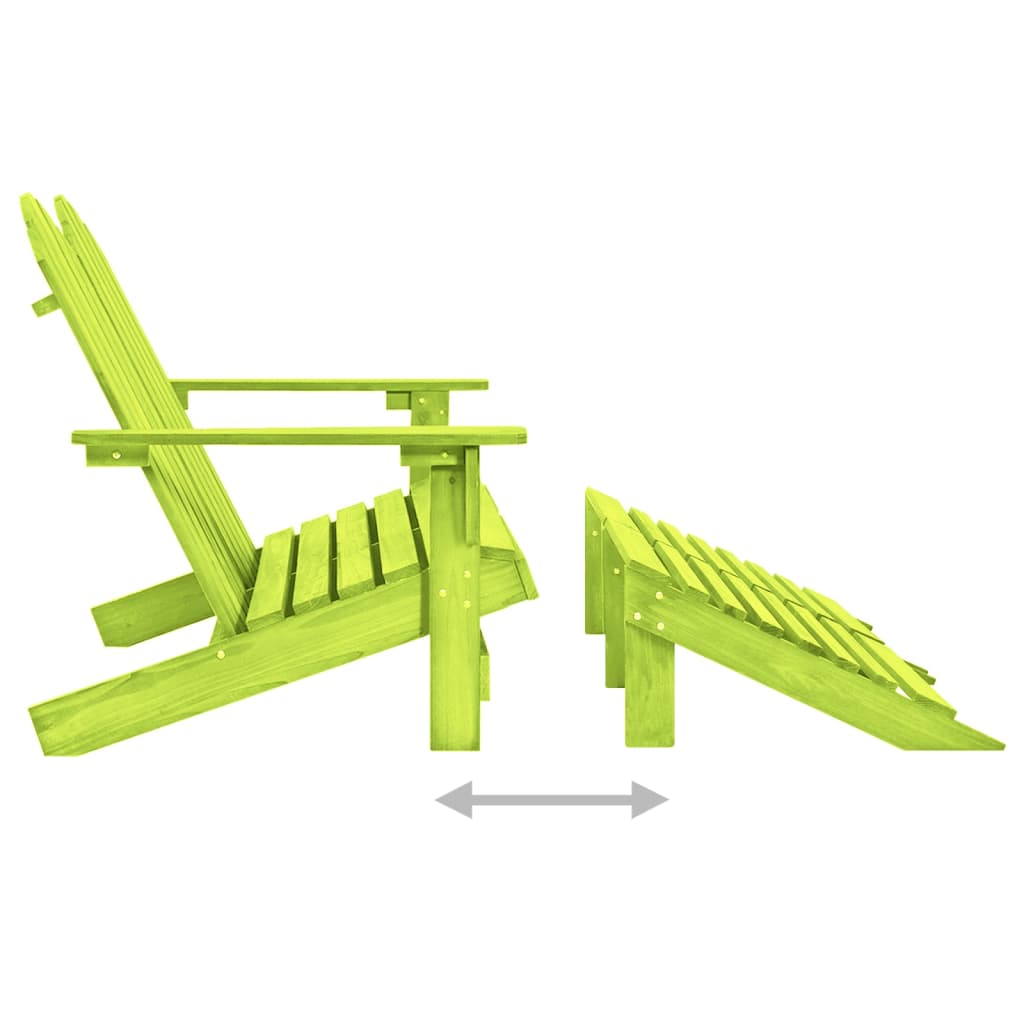 Adirondack-Gartenbank 2-Sitzer mit Fußteil Tannenholz Grün