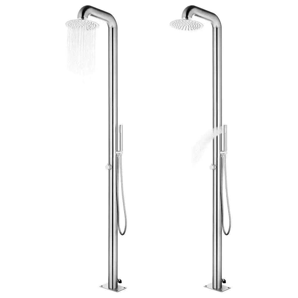 Gartendusche 225 cm aus Edelstahl 304 mit Handbrause