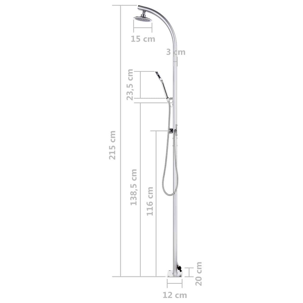 Gartendusche 215 cm Aluminium