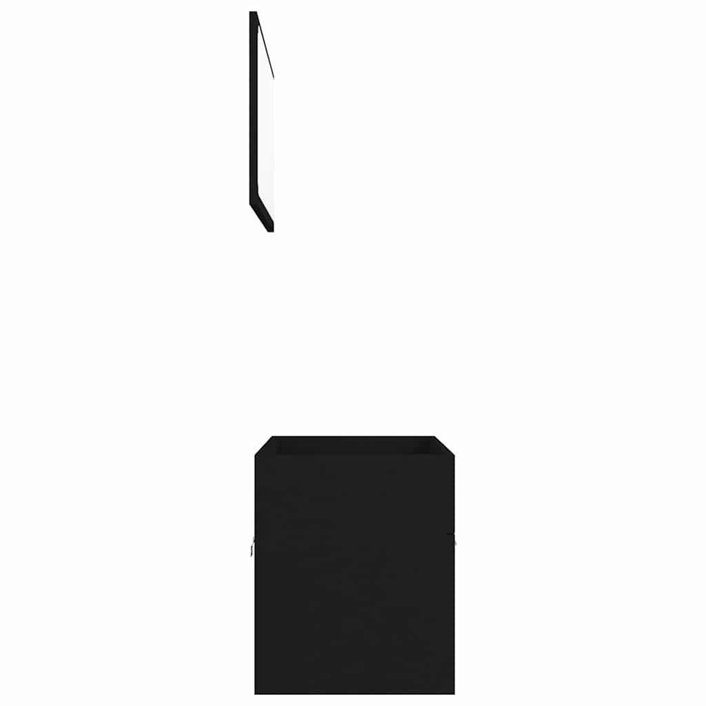 2-tlg. Badmöbel-Set Schwarz Holzwerkstoff
