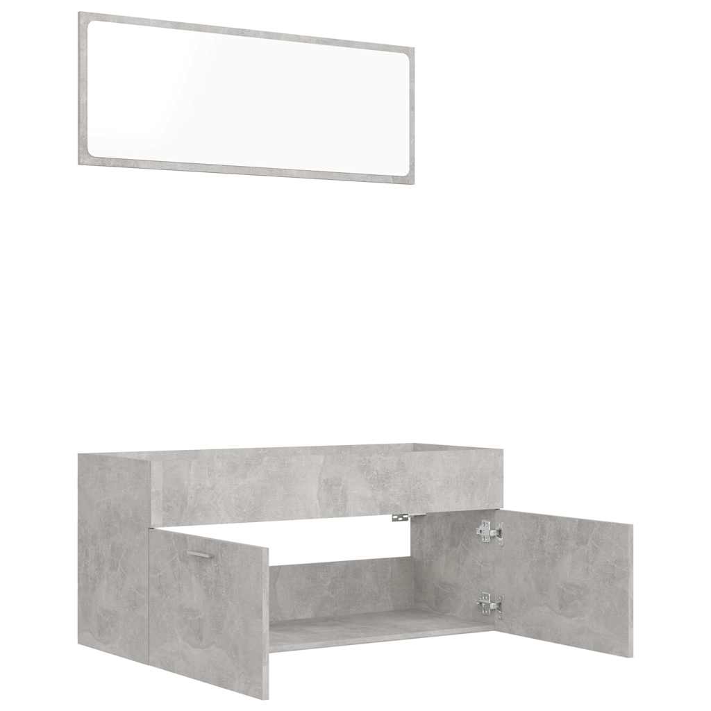 2-tlg. Badmöbel-Set Betongrau Holzwerkstoff