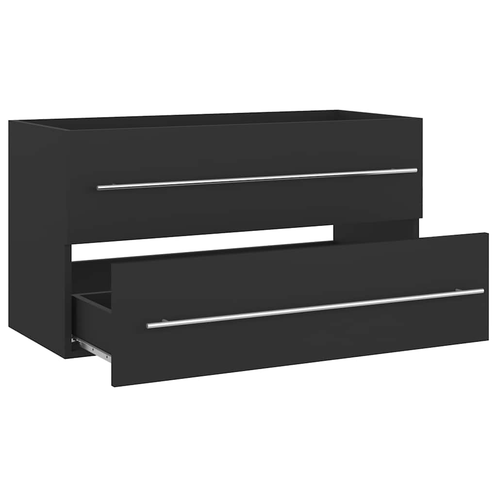 2-tlg. Badmöbel-Set Grau Holzwerkstoff