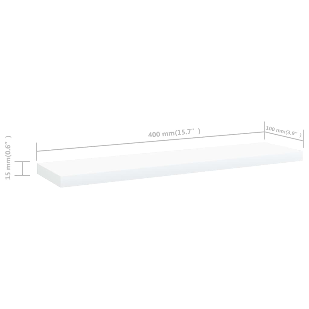 Bücherregal-Bretter 8 Stk. Weiß 40x10x1,5 cm Holzwerkstoff
