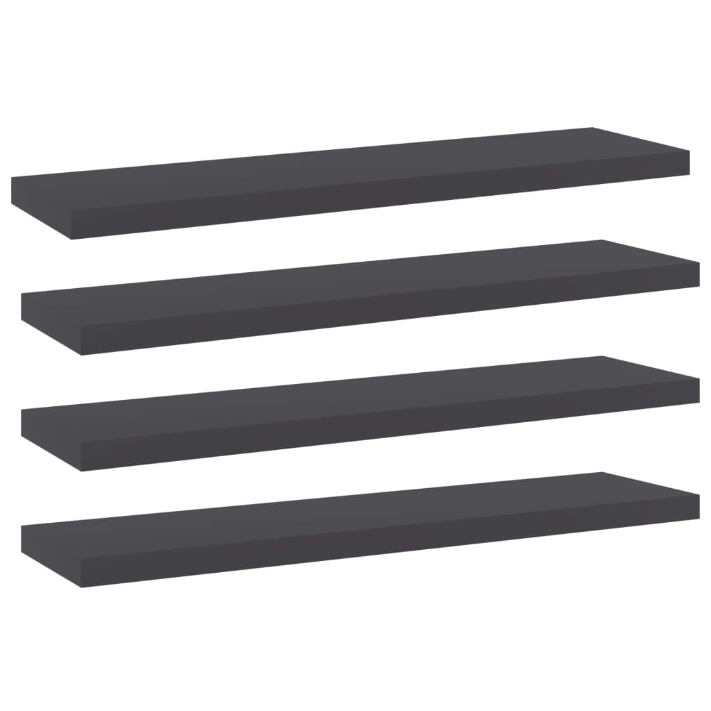 Bücherregal-Bretter 4 Stk. Grau 40x10x1,5 cm Holzwerkstoff