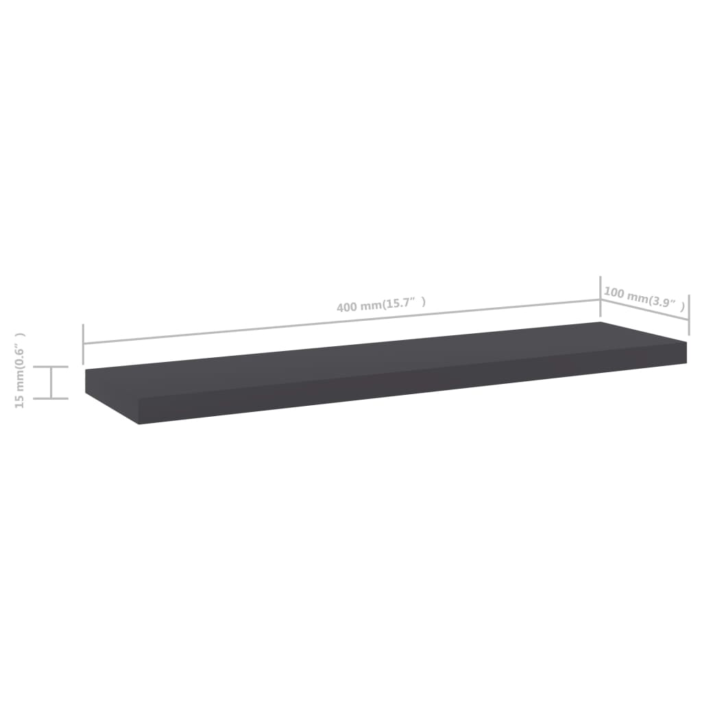 Bücherregal-Bretter 4 Stk. Grau 40x10x1,5 cm Holzwerkstoff