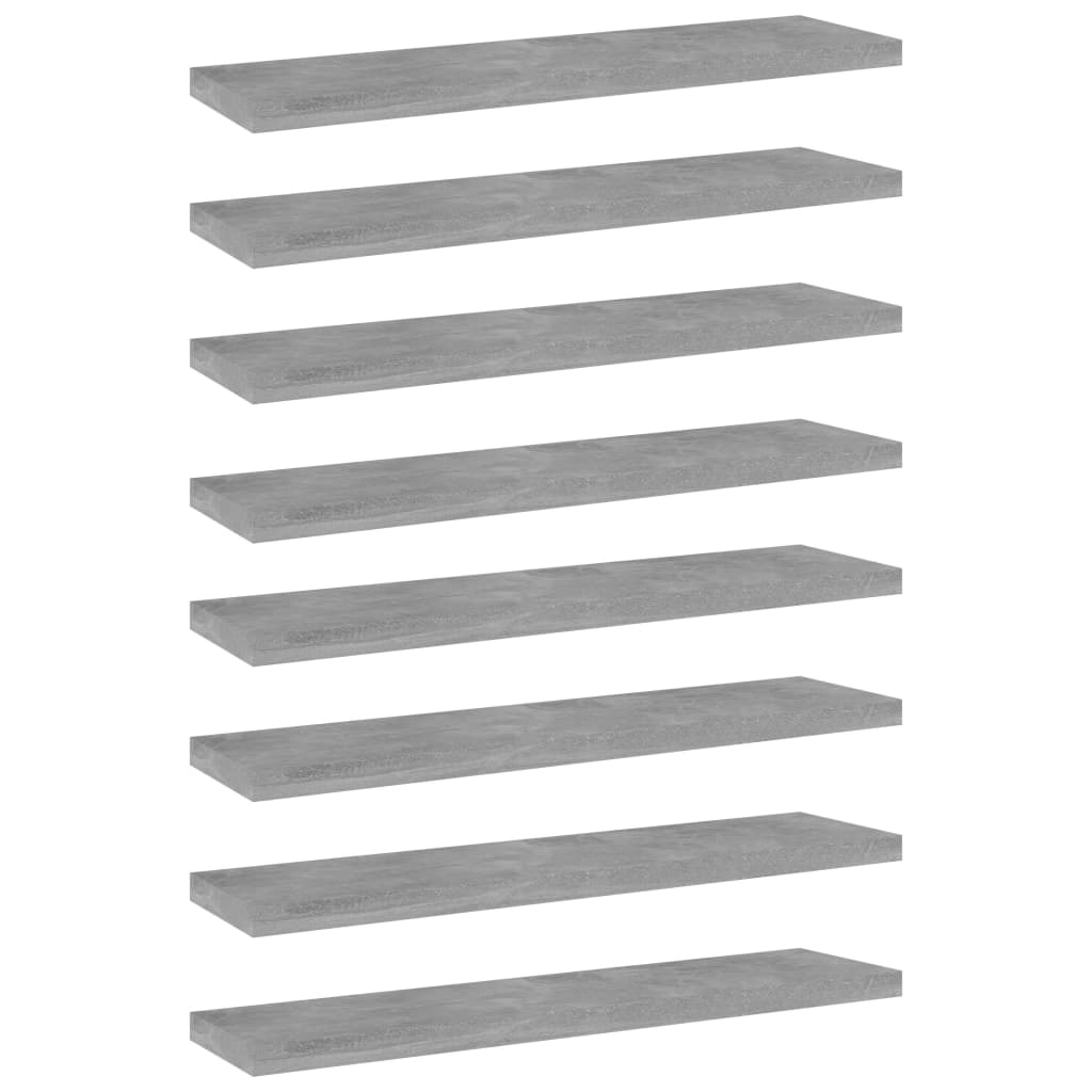 Bücherregal-Bretter 8 Stk. Betongrau 40x10x1,5 cm Holzwerkstoff