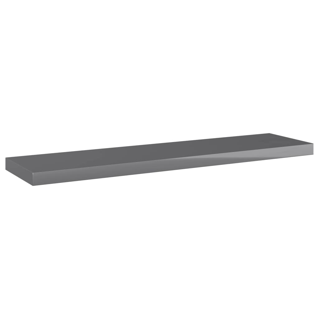 Bücherregal-Bretter 4 Stk. Hochglanz-Grau 40x10x1,5 cm