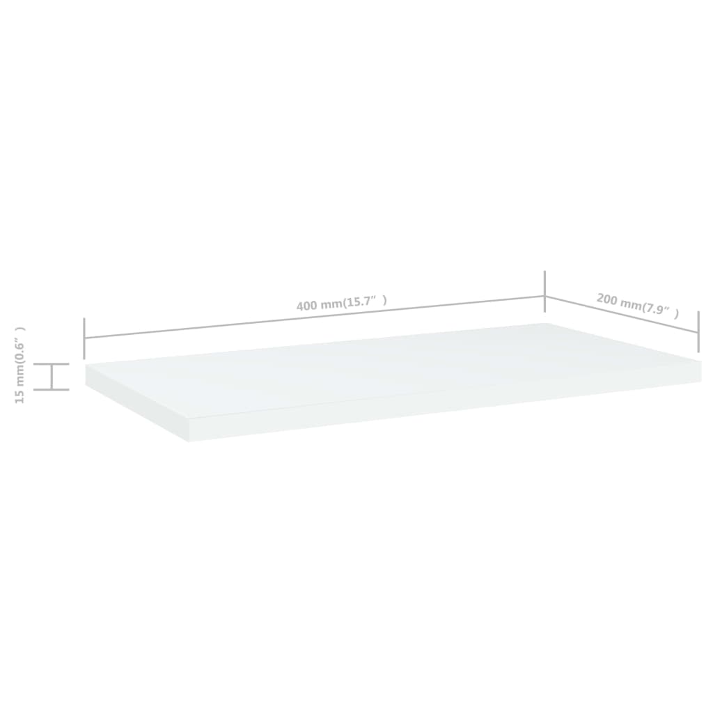 Bücherregal-Bretter 8 Stk. Weiß 40x20x1,5 cm Holzwerkstoff