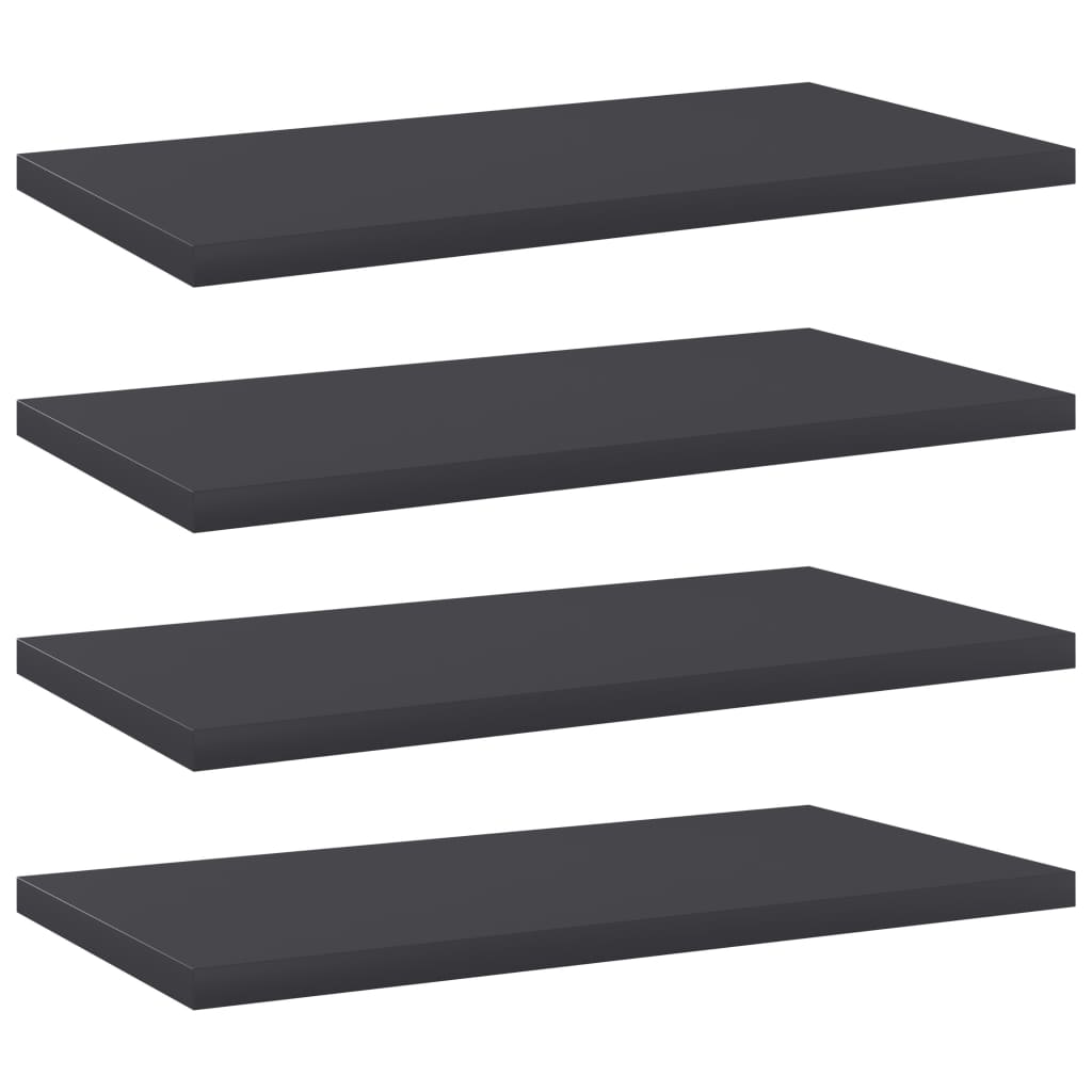 Bücherregal-Bretter 4 Stk. Grau 40x20x1,5 cm Holzwerkstoff