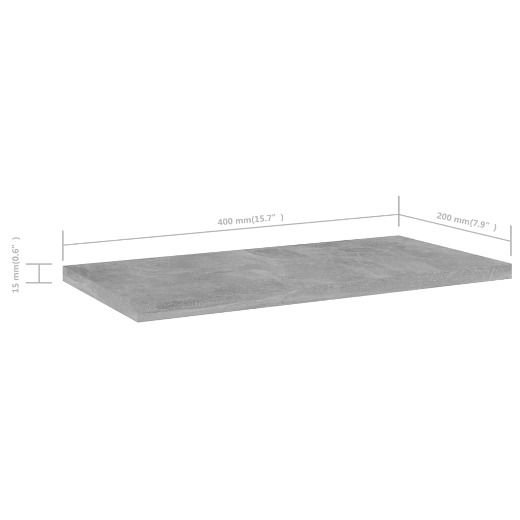 Bücherregal-Bretter 8 Stk. Betongrau 40x20x1,5 cm Holzwerkstoff