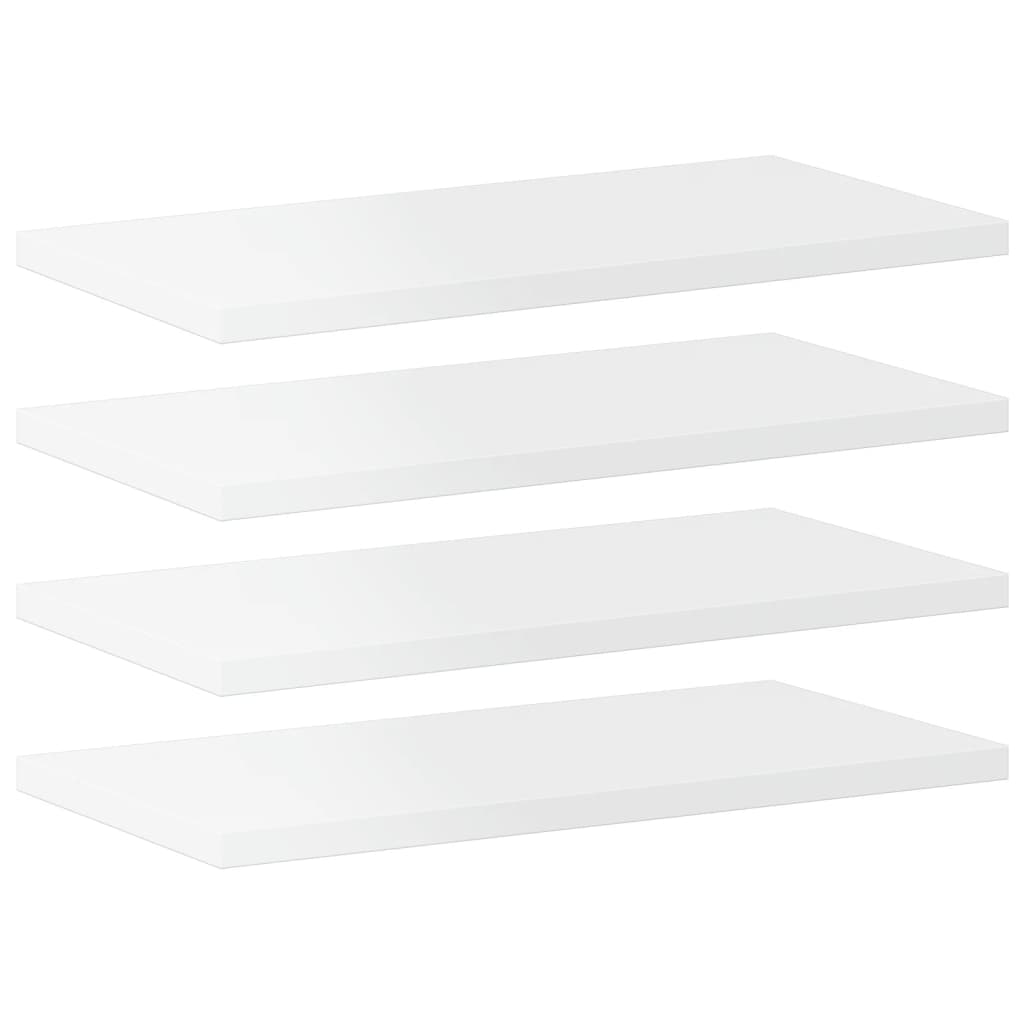 Bücherregal-Bretter 4 Stk. Hochglanz-Weiß 40x20x1,5 cm