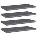 Bücherregal-Bretter 4 Stk. Hochglanz-Grau 40x20x1,5 cm