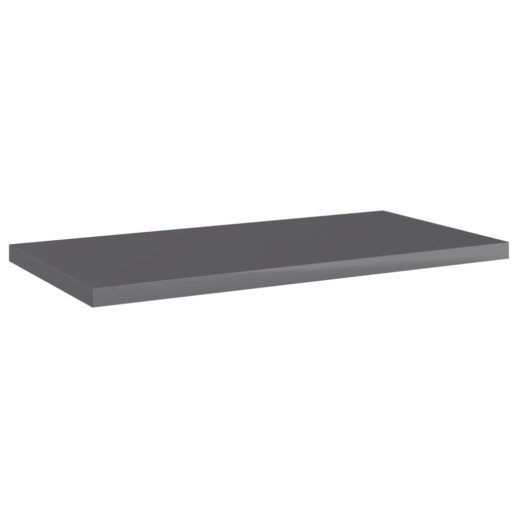 Bücherregal-Bretter 4 Stk. Hochglanz-Grau 40x20x1,5 cm