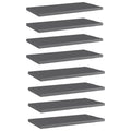 Bücherregal-Bretter 8 Stk. Hochglanz-Grau 40x20x1,5 cm