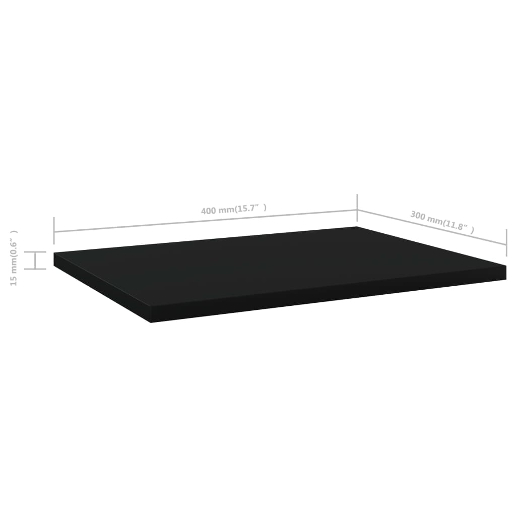 Bücherregal-Bretter 4 Stk. Schwarz 40x30x1,5 cm Holzwerkstoff