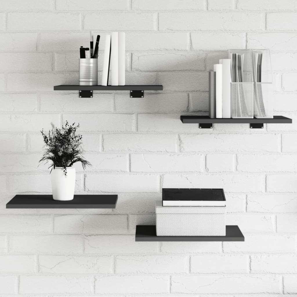 Bücherregal-Bretter 4 Stk. Grau 40x30x1,5 cm Holzwerkstoff