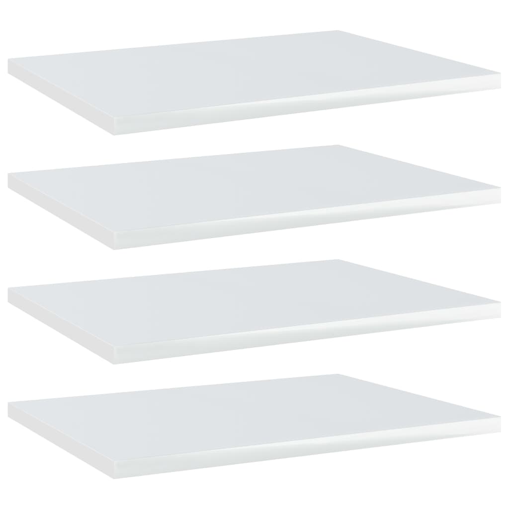 Bücherregal-Bretter 4 Stk. Hochglanz-Weiß 40x30x1,5 cm