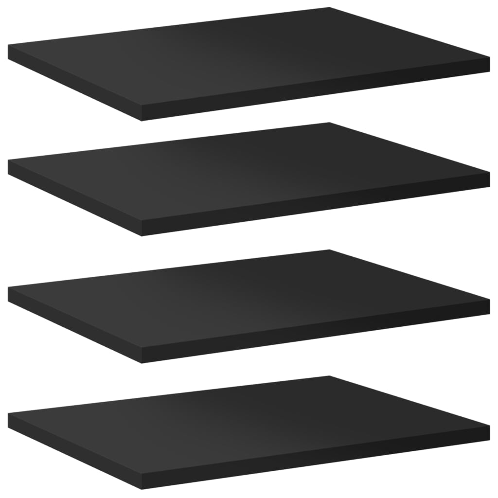Bücherregal-Bretter 4 Stk. Hochglanz-Schwarz 40x30x1,5 cm