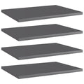 Bücherregal-Bretter 4 Stk. Hochglanz-Grau 40x30x1,5 cm