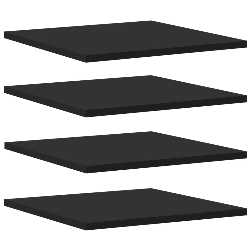 Bücherregal-Bretter 4 Stk. Schwarz 40x40x1,5 cm Holzwerkstoff