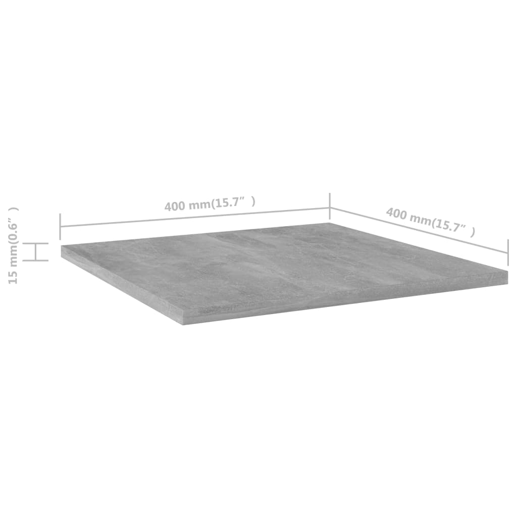 Bücherregal-Bretter 8 Stk. Betongrau 40x40x1,5 cm Holzwerkstoff
